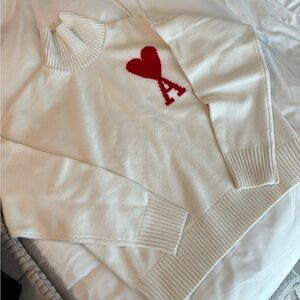 AMI TURTLE NECK - WHITE